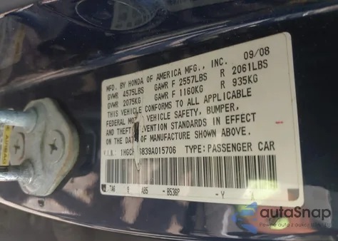 2009 Honda Accord 3.5 Ex-L z USA, uszkodzony, nr VIN 1HGCP36839A015706